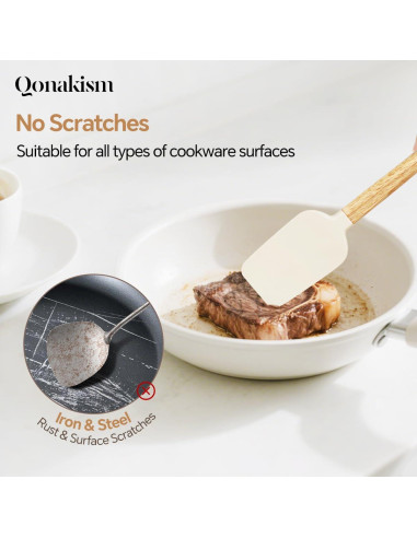Juego de Espátulas de Silicona Qonakism 4 Piezas Resistente al Calor