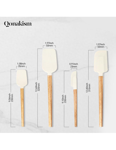 Juego de Espátulas de Silicona Qonakism 4 Piezas Resistente al Calor