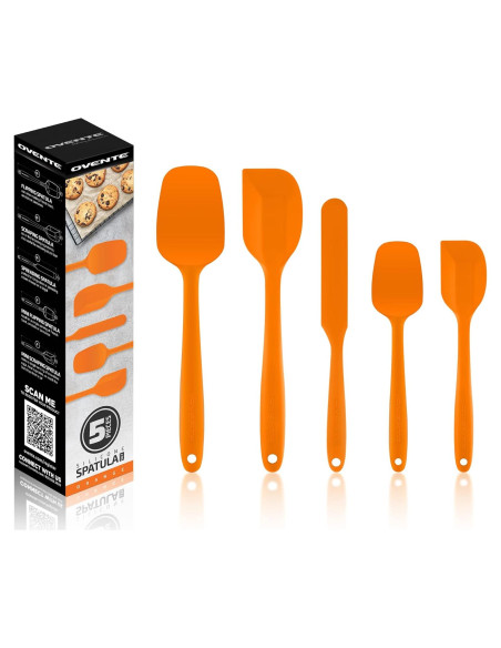 Conjunto de 5 Espátulas de Silicona OVENTE Naranja