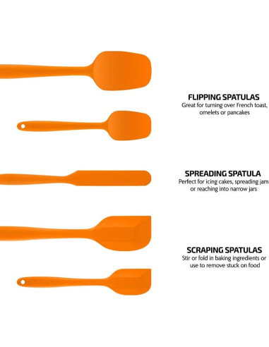 Conjunto de 5 Espátulas de Silicona OVENTE Naranja