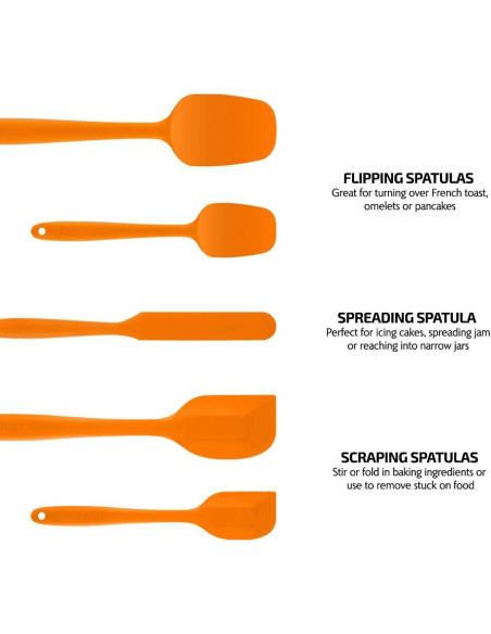 Conjunto de 5 Espátulas de Silicona OVENTE Naranja