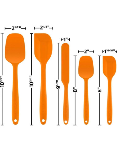 Conjunto de 5 Espátulas de Silicona OVENTE Naranja