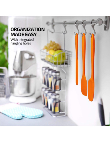 Conjunto de 5 Espátulas de Silicona OVENTE Naranja