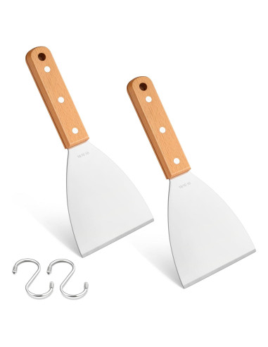 Juego de raspadores para parrilla Leonyo acero inoxidable 18/10