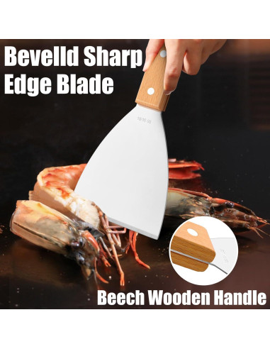 Juego de raspadores para parrilla Leonyo acero inoxidable 18/10