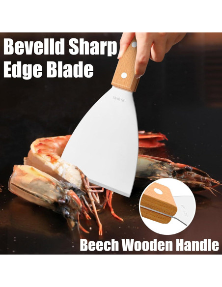 Juego de raspadores para parrilla Leonyo acero inoxidable 18/10