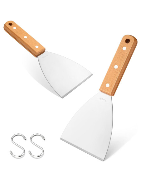 Juego de raspadores para parrilla Leonyo acero inoxidable 18/10