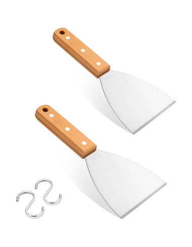 Juego de raspadores para parrilla Leonyo acero inoxidable 18/10