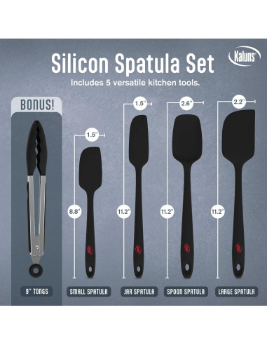 Juego de Espátulas de Silicona Kaluns 5 Piezas Resistente al Calor