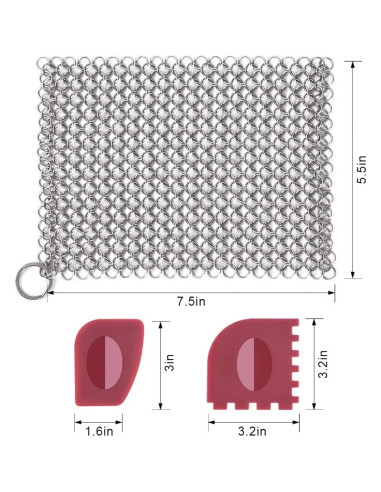 Limpiador de Hierro Fundido Amagabeli 20x15 cm con Raspadores