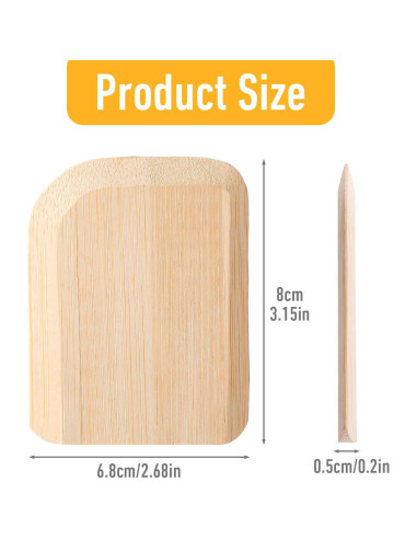 6 Raspadores de Bambú Lusofie para Sartenes y Utensilios