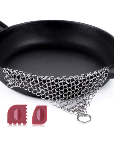 Limpiador de Hierro Fundido Amagabeli 20x15 cm con Raspadores