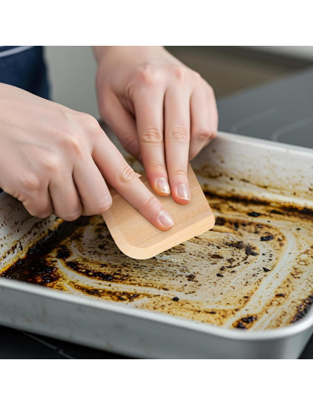 6 Raspadores de Bambú Lusofie para Sartenes y Utensilios