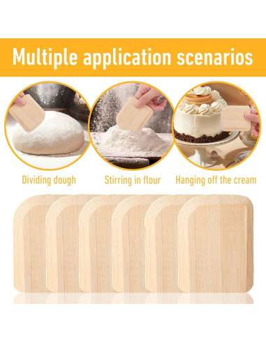 6 Raspadores de Bambú Lusofie para Sartenes y Utensilios