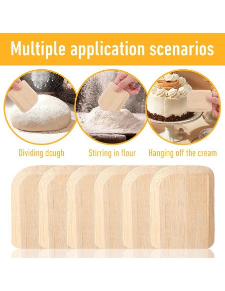 6 Raspadores de Bambú Lusofie para Sartenes y Utensilios