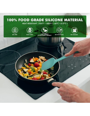 Juego de Espátulas de Silicona HOTEC 4 Piezas Antiadherente