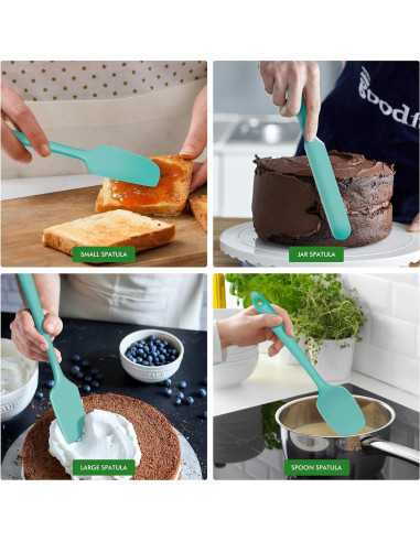 Juego de Espátulas de Silicona HOTEC 4 Piezas Antiadherente