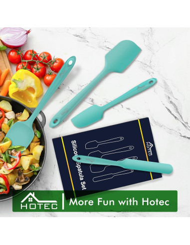 Juego de Espátulas de Silicona HOTEC 4 Piezas Antiadherente