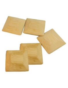 5 Raspadores de Bambú Cuadrados 7x7cm Luzen para Cocina
