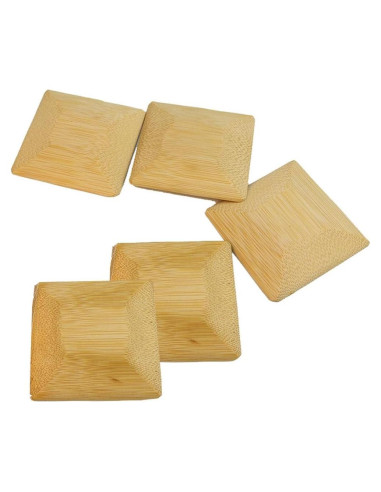 5 Raspadores de Bambú Cuadrados 7x7cm Luzen para Cocina