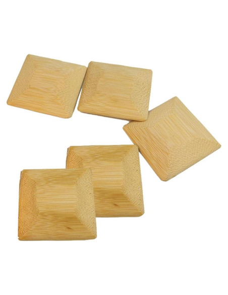 5 Raspadores de Bambú Cuadrados 7x7cm Luzen para Cocina