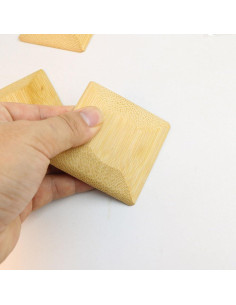 5 Raspadores de Bambú Cuadrados 7x7cm Luzen para Cocina 2
