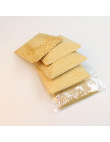 5 Raspadores de Bambú Cuadrados 7x7cm Luzen para Cocina