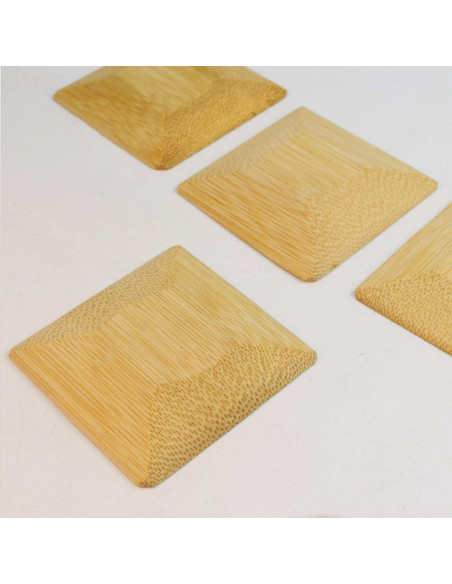 5 Raspadores de Bambú Cuadrados 7x7cm Luzen para Cocina