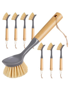 8 Cepillos de Cocina de Bambú para Platos - Mimorou