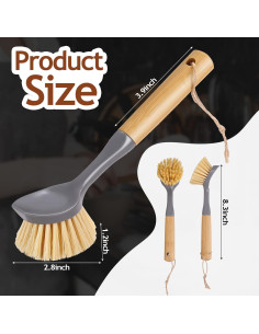 8 Cepillos de Cocina de Bambú para Platos - Mimorou 2