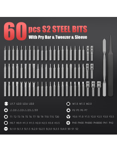 Juego de Destornilladores Eléctricos ANDELI Mini 60 Puntas 2