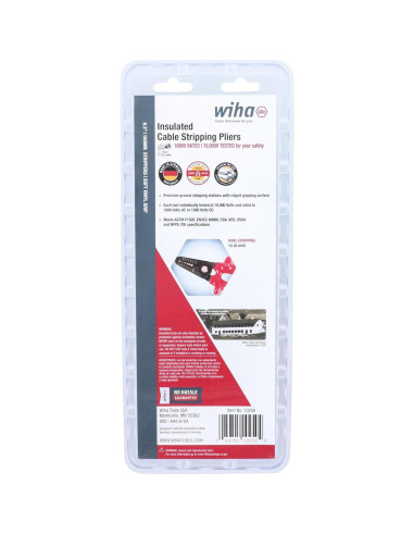 Alicates de Pelar Aislados Wiha 10250 10-20 AWG 16 cm