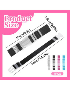 4 Correas de Equipaje Aeaocvo Coloridas Ajustables 33cm 2