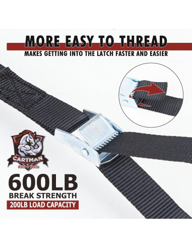 Correas de Amarre Cartman 1" x 365,76 cm 600 kg 6 Piezas