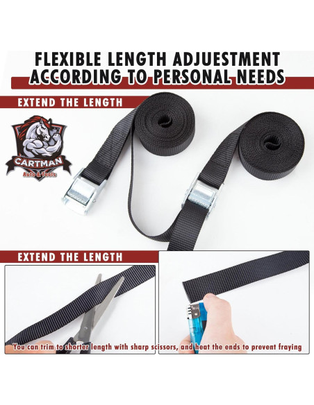 Correas de Amarre Cartman 1" x 365,76 cm 600 kg 6 Piezas