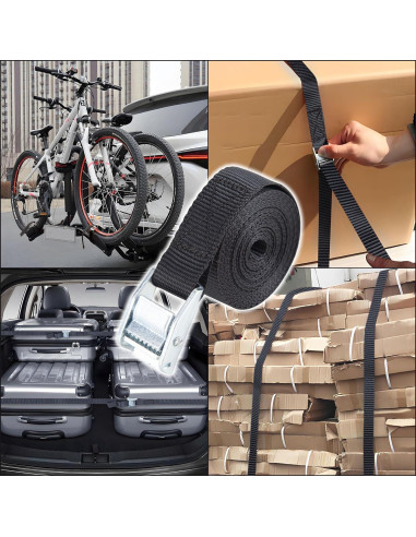 Correas de Amarre Cartman 1" x 365,76 cm 600 kg 6 Piezas