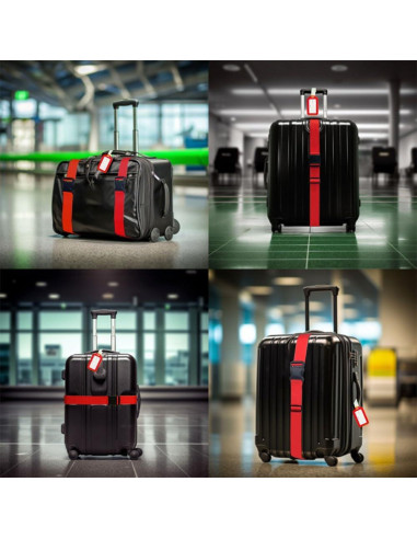 Correas de Equipaje TRANVERS Ultra Largas 200 cm Rojo 4 Pzas
