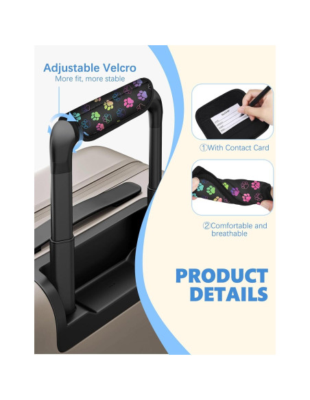 Funda de Mango de Equipaje Slohif 3Pcs Neopreno Paw