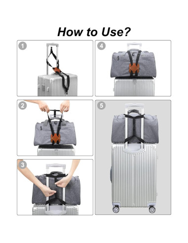 Correas Bungee de Equipaje Lapinchen 2Pack Marrón