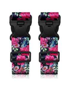 Cinturón de viaje Leehoom 2 Pack 5 cm x 200 cm Flor Rosa