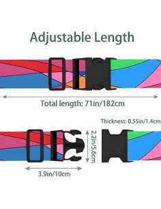 Correas de Equipaje Ajustables Nemubao Olas Coloridas 2 Pzas 2