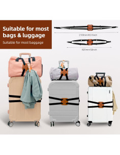 Correa de Equipaje Ajustable LapinPowUp Marrón - 2 Piezas 2