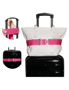 Correa de Equipaje TOOVREN 2-en-1 Ajustable Rosa 94-120cm