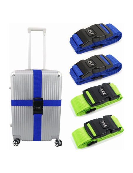 Correas de Equipaje Springen 4 Pzas Ajustables Nylon 5,08 cm