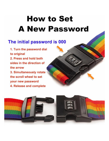 Correas de Equipaje Springen 4 Pzas Ajustables Nylon 5,08 cm