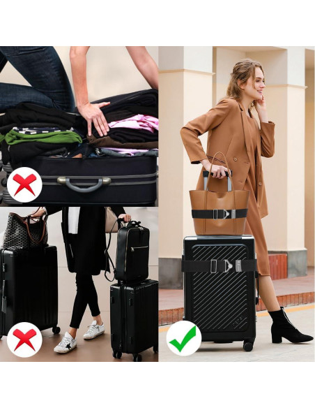 Correa de Equipaje 2 en 1 Liwidon Ajustable Nylon 71 cm