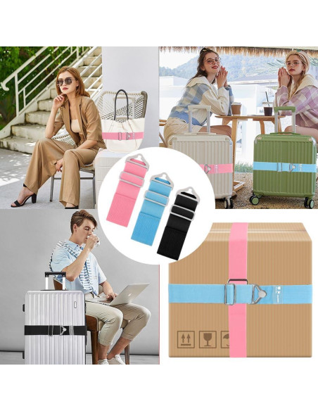 Correa de Equipaje 2 en 1 Liwidon Ajustable Nylon 71 cm