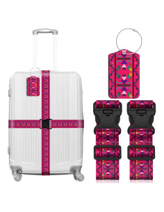 Juego de 3 Etiquetas de Equipaje ZHOMA Nylon Rosa