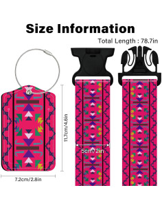 Juego de 3 Etiquetas de Equipaje ZHOMA Nylon Rosa 2