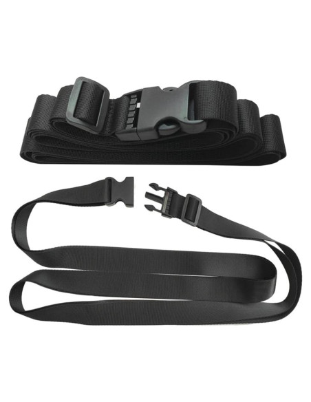 2 Piezas Correas de Equipaje Nylon Negro 2.5x120 cm Happyupcity